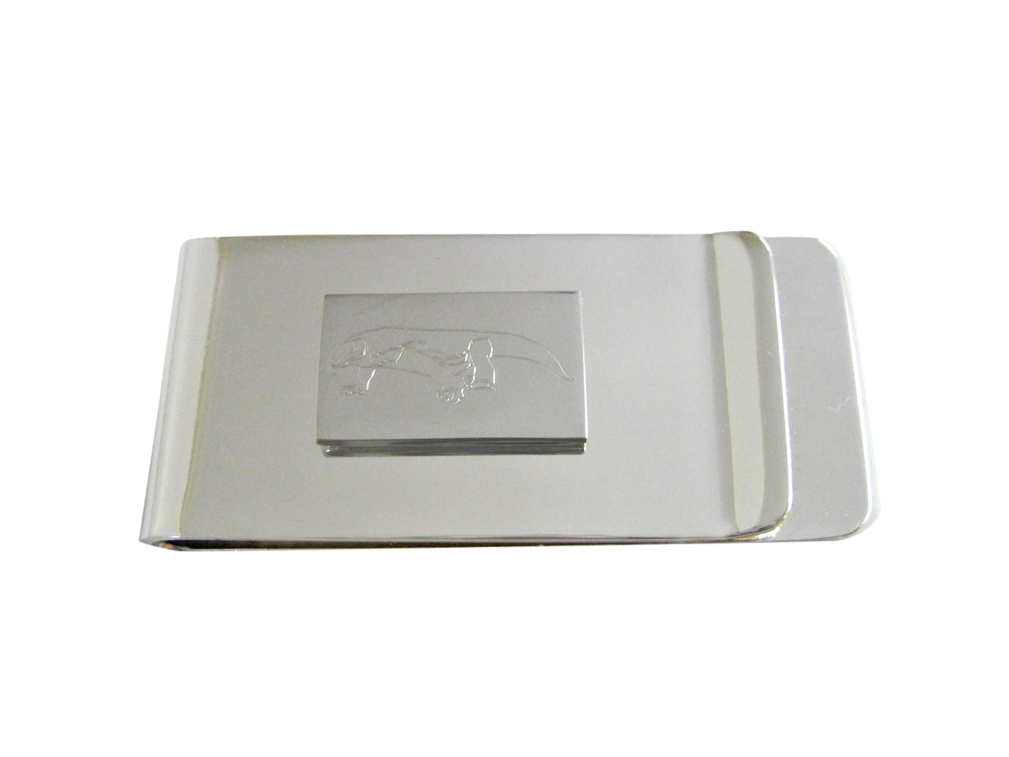 Silver Toned Etched Komodo Dragon Money Clip
