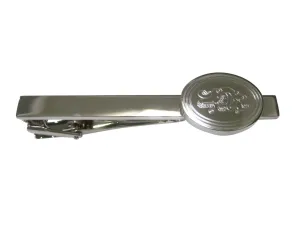 Silver Toned Etched Oval Octopus Tie Clip
