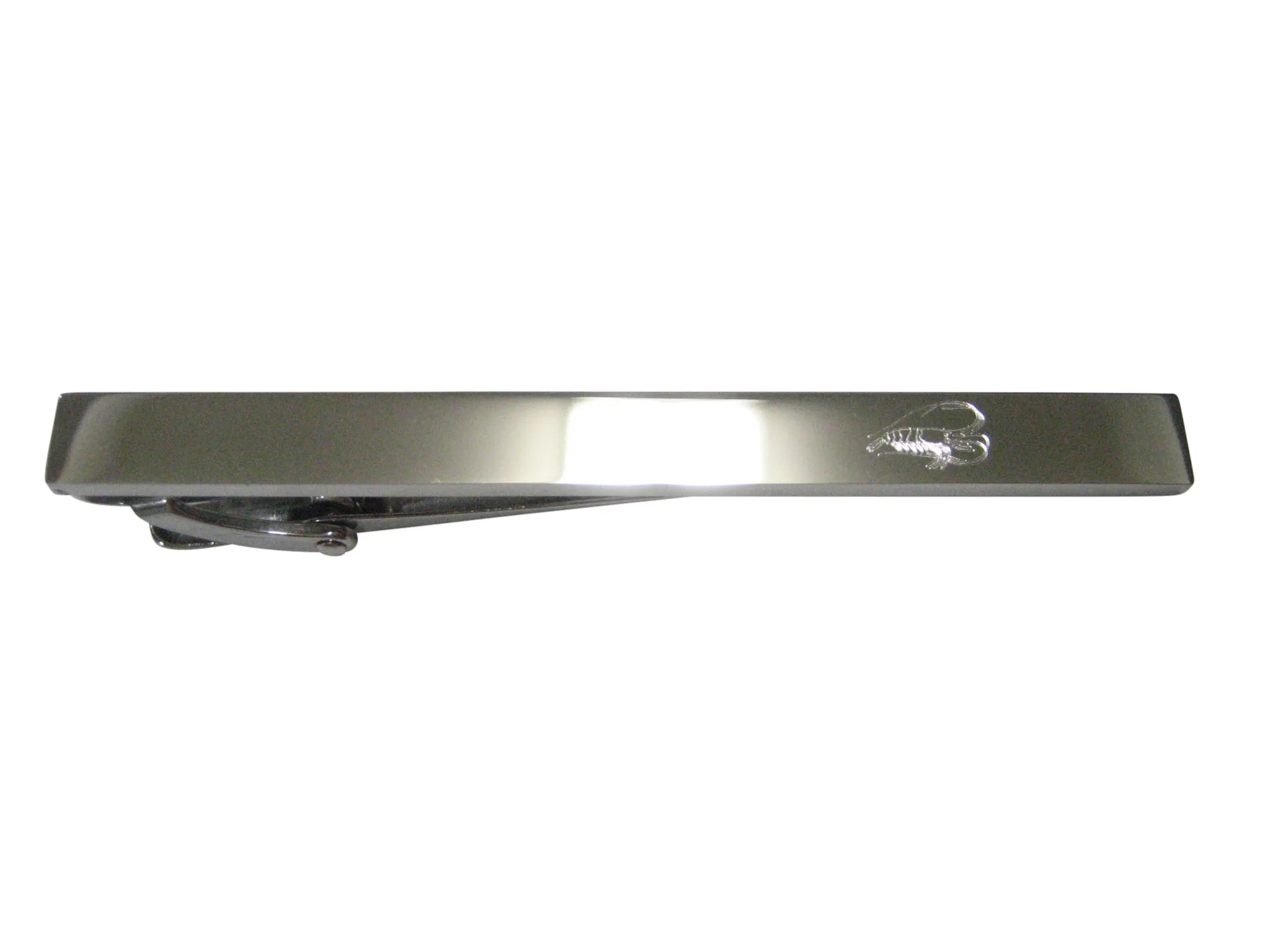 Silver Toned Etched Shrimp Tie Clip