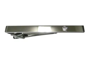 Silver Toned Etched Sleek African Buffalo Tie Clip