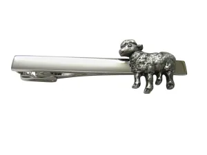 Silver Toned Sheep Square Tie Clip