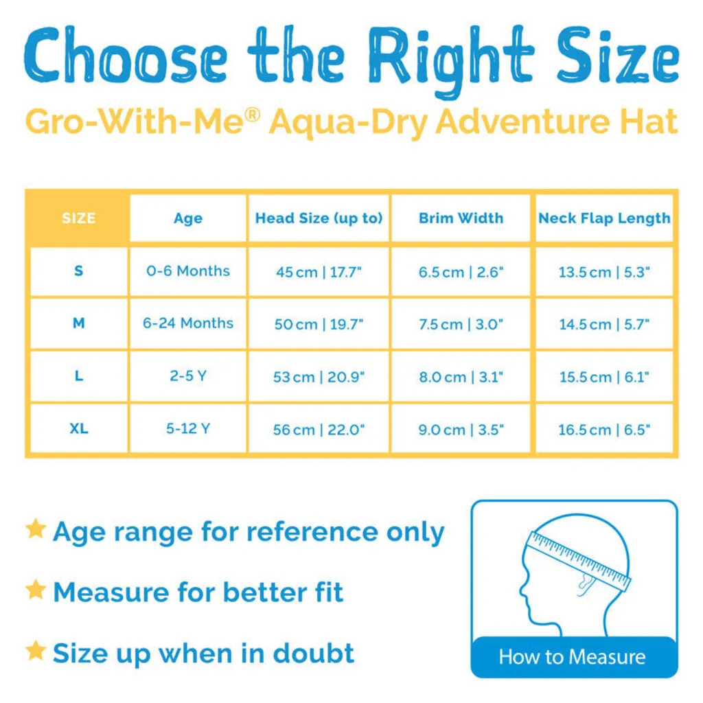 Size XL (5-12 years): Jan & Jul Aqua Dry Adventure Hat - Turtle