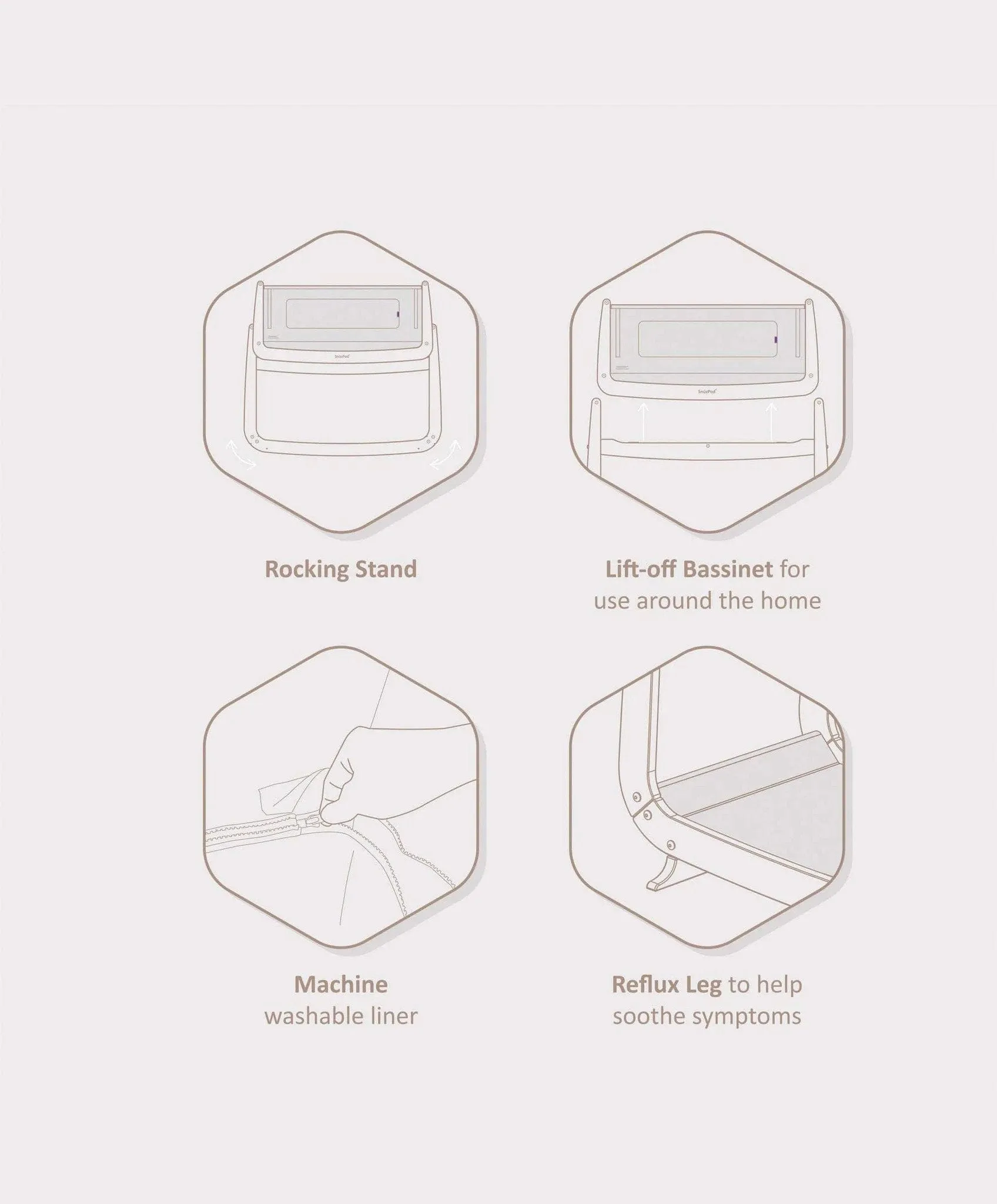 SnuzPod 4 Bedside Crib - The Natural Edit Ebony
