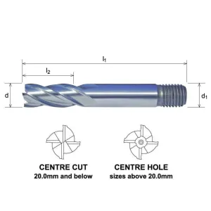 Somta 4 Flute 9/16 HSS-Co8 Multi-Purpose End Mill