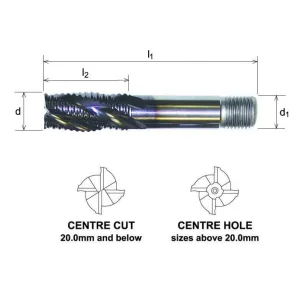 Somta Multi Flute 12mm HSS-Co8 Multi-Purpose Roughing End Mill