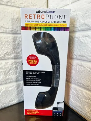 SoundLogic Retro Phone Cell Phone Handset Attachment (Black)
