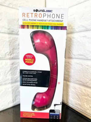 SoundLogic Retro Phone Cell Phone Handset Attachment (Pink)