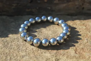 STAINLESS STEEL 10MM BEADED BRACELET