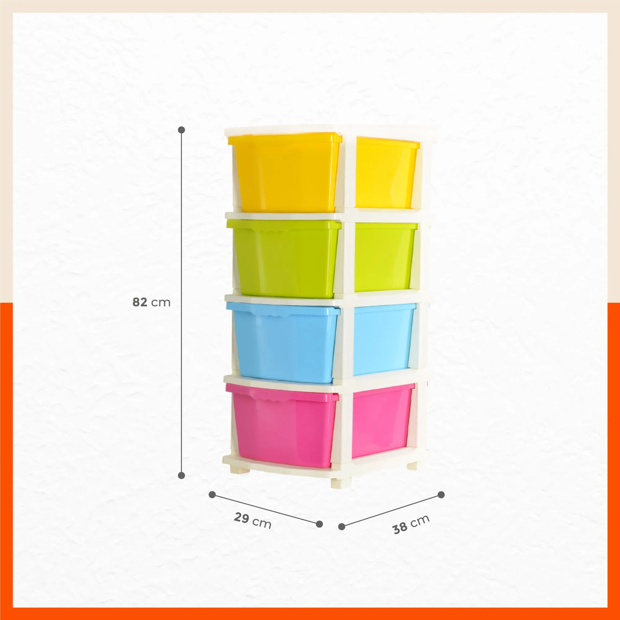 Stomo 4 Drawer Multi-Purpose Storage Organizer for Home and Office