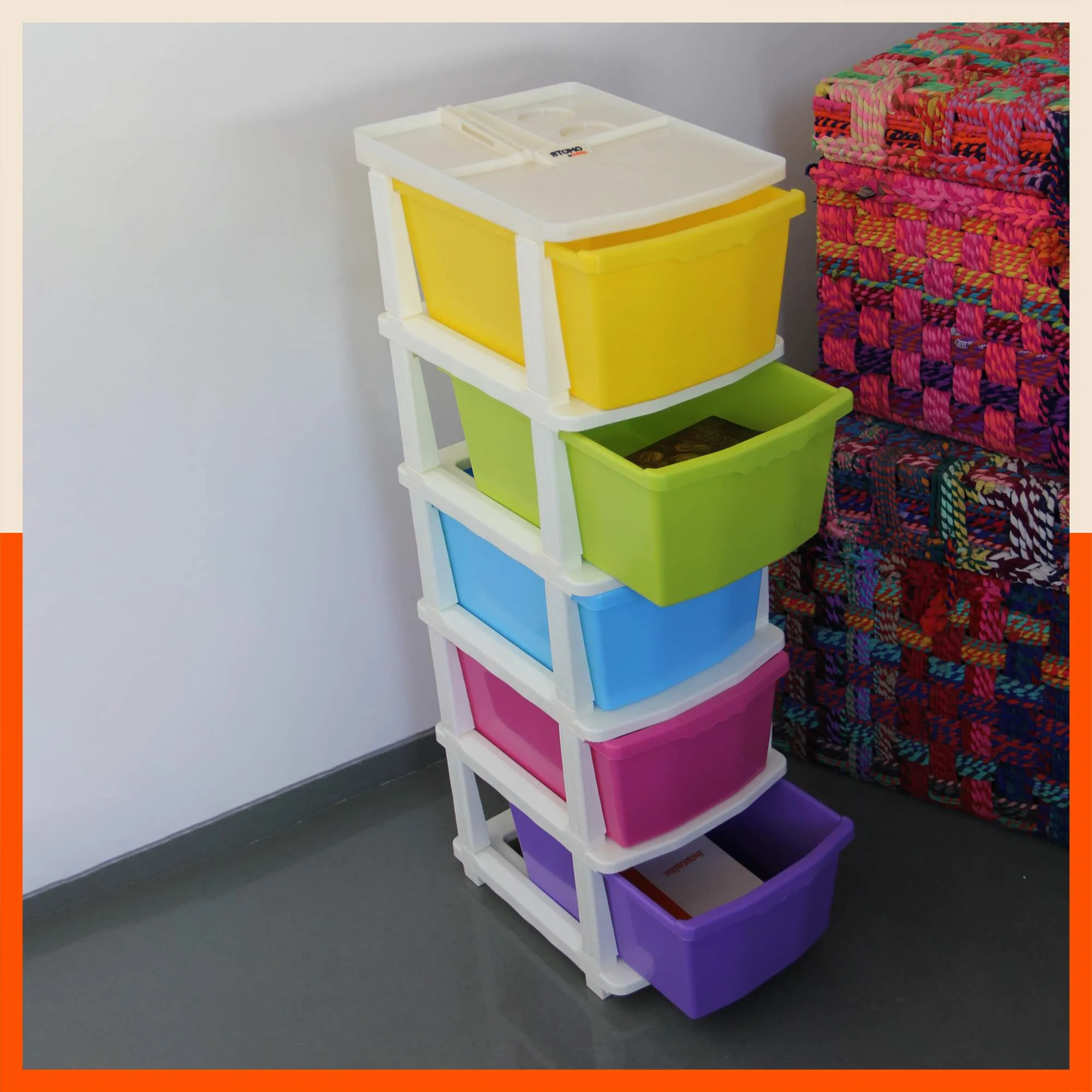 Stomo 4 Drawer Multi-Purpose Storage Organizer for Home and Office