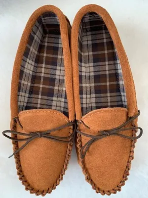 Suede Tartan lined Moccasin with Hard Sole | Edd