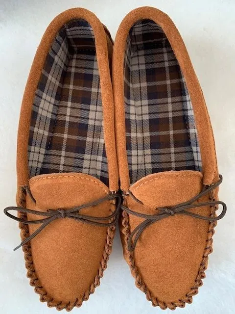 Suede Tartan lined Moccasin with Hard Sole | Edd