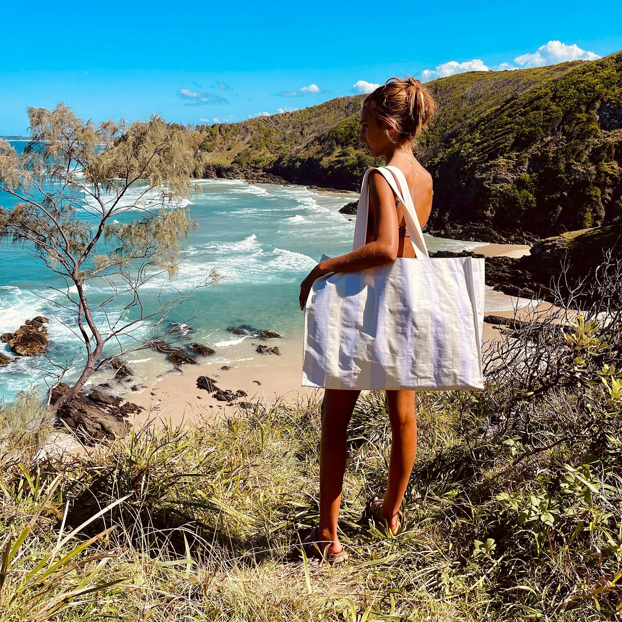 Sunnylife | Carryall Beach Bag | Rio Sun Pastel Lilac Stripe