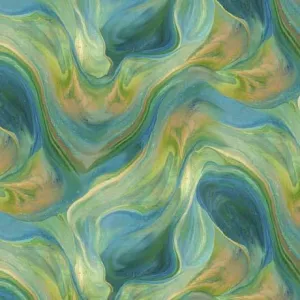Surge by Quilting Treasures LAVA/TURQ, TAN