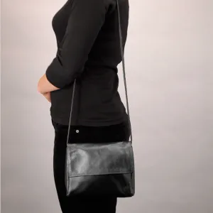 SVEN Style No. 115 Crossbody/ Shoulder Bag metallic dark pewter leather