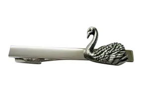 Textured Swan Bird Square Tie Clip