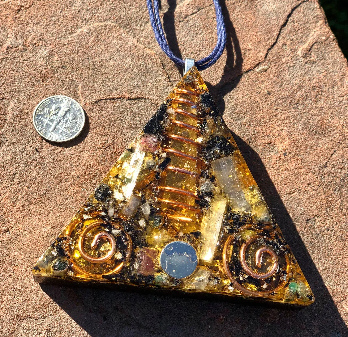 The “Large Equilateral” Orgone Amulet (3.5”x 3.5”, 3.5 oz.)- Max Aura Protection