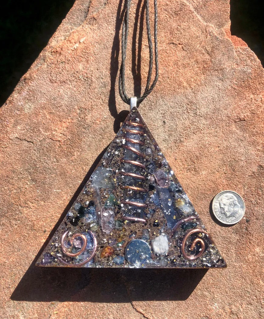 The “Large Equilateral” Orgone Amulet (3.5”x 3.5”, 3.5 oz.)- Max Aura Protection