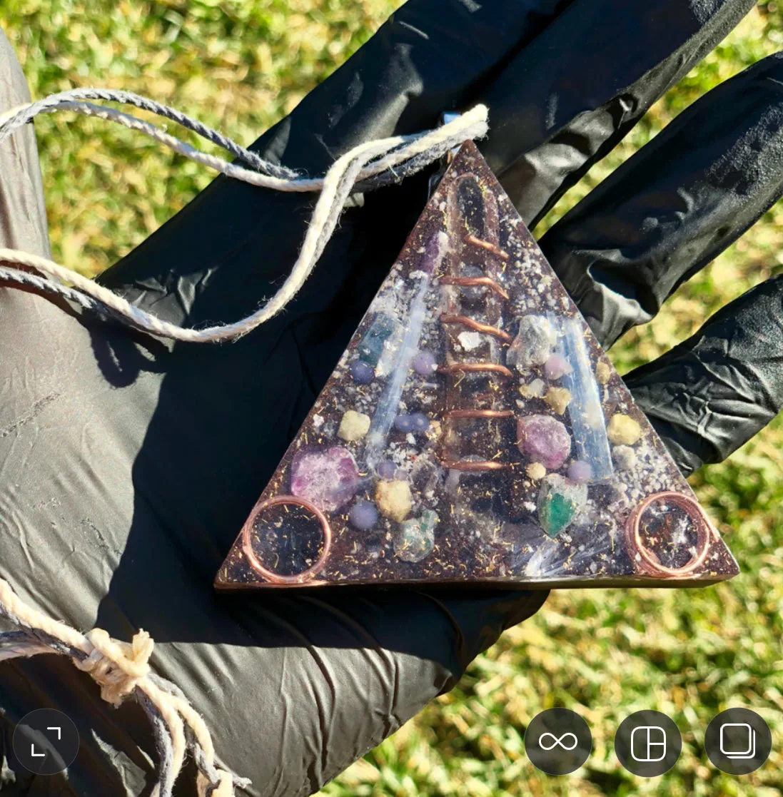 The “Large Equilateral” Orgone Amulet (3.5”x 3.5”, 3.5 oz.)- Max Aura Protection