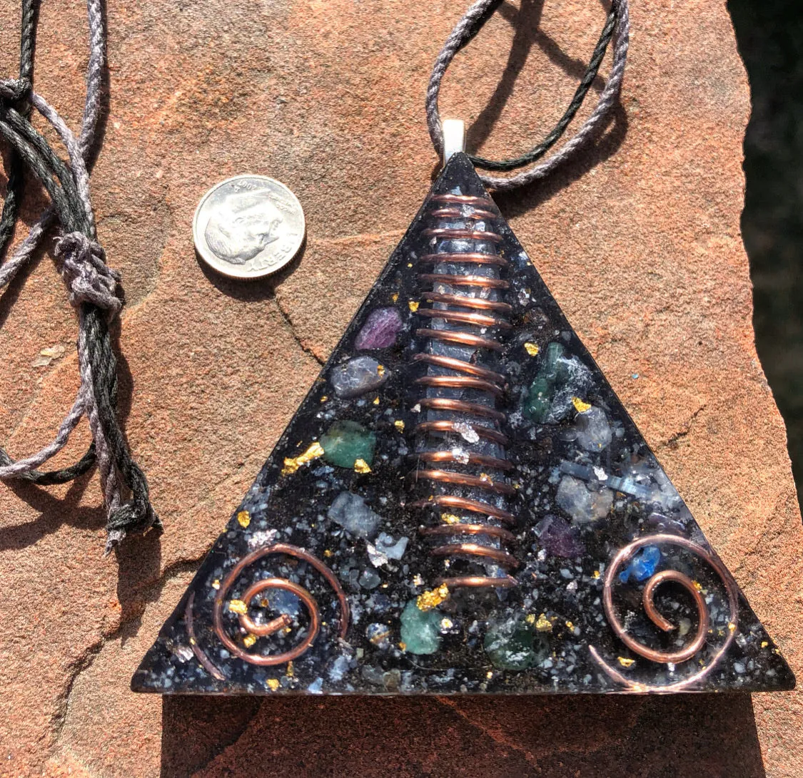 The “Large Equilateral” Orgone Amulet (3.5”x 3.5”, 3.5 oz.)- Max Aura Protection