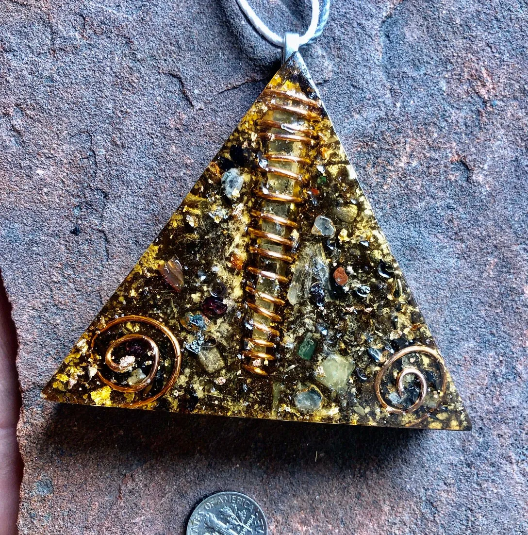 The “Large Equilateral” Orgone Amulet (3.5”x 3.5”, 3.5 oz.)- Max Aura Protection
