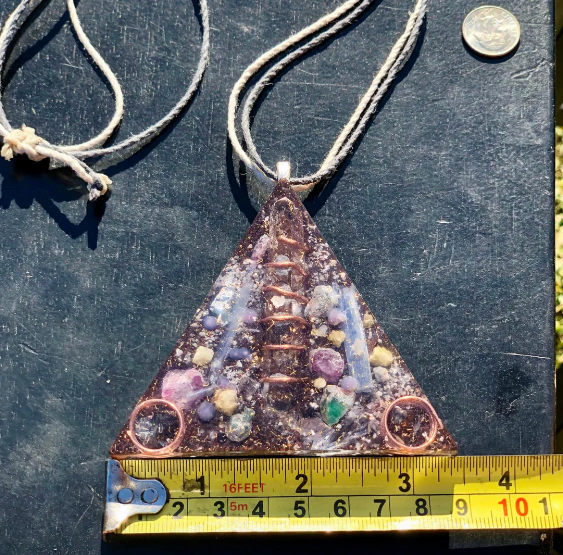 The “Large Equilateral” Orgone Amulet (3.5”x 3.5”, 3.5 oz.)- Max Aura Protection