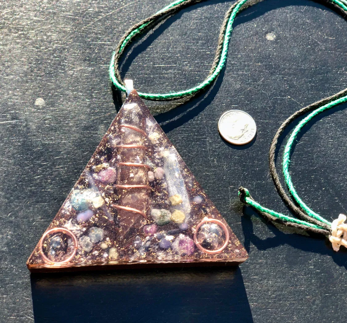The “Large Equilateral” Orgone Amulet (3.5”x 3.5”, 3.5 oz.)- Max Aura Protection