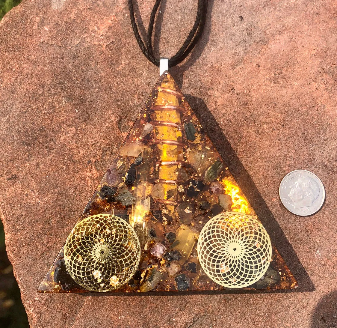 The “Large Equilateral” Orgone Amulet (3.5”x 3.5”, 3.5 oz.)- Max Aura Protection