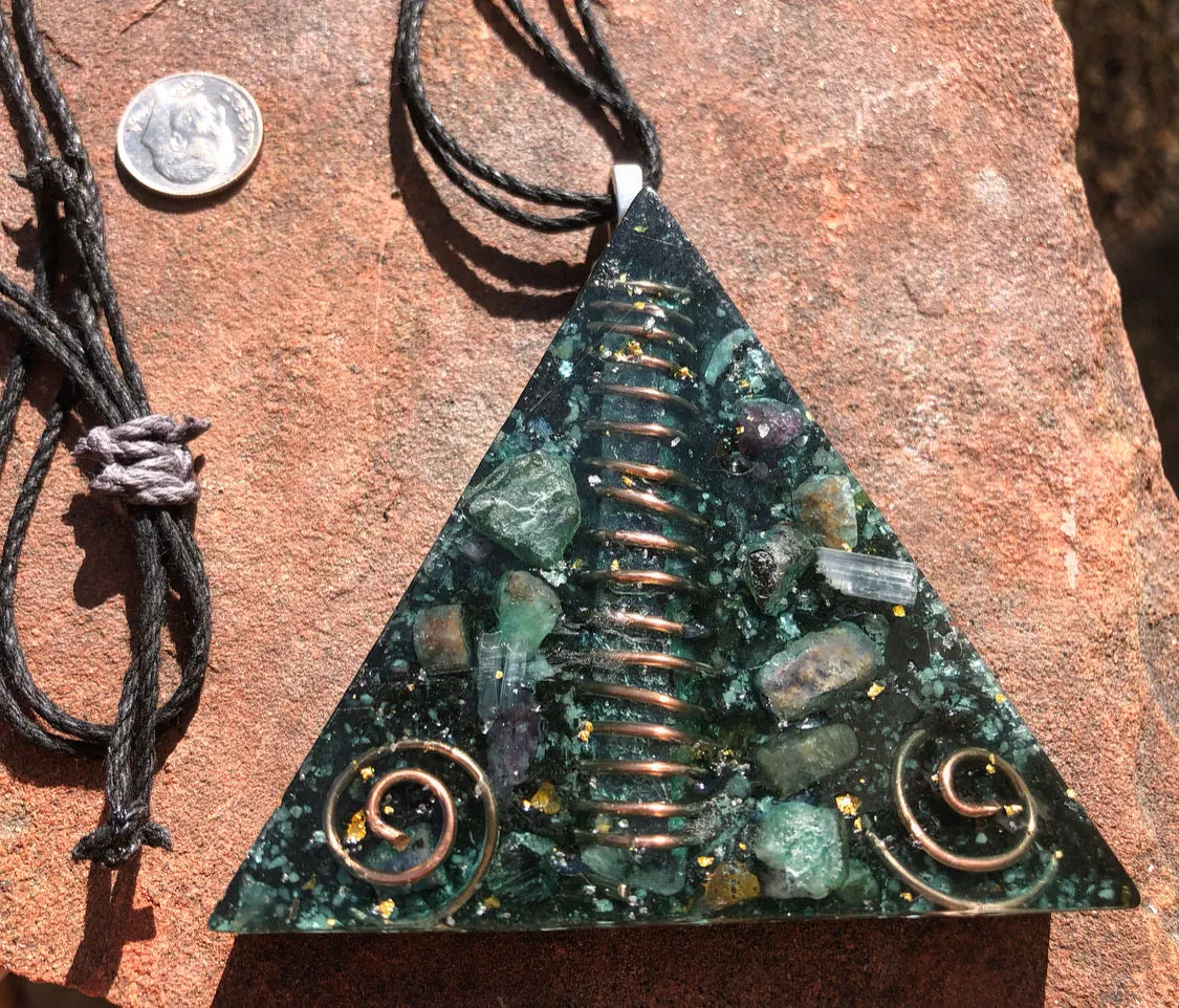 The “Large Equilateral” Orgone Amulet (3.5”x 3.5”, 3.5 oz.)- Max Aura Protection