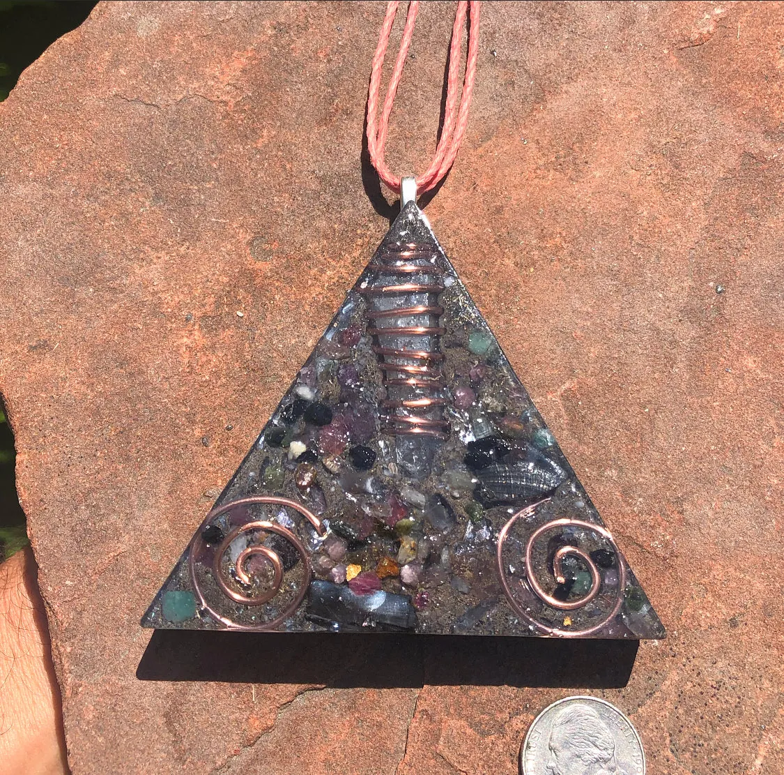 The “Large Equilateral” Orgone Amulet (3.5”x 3.5”, 3.5 oz.)- Max Aura Protection