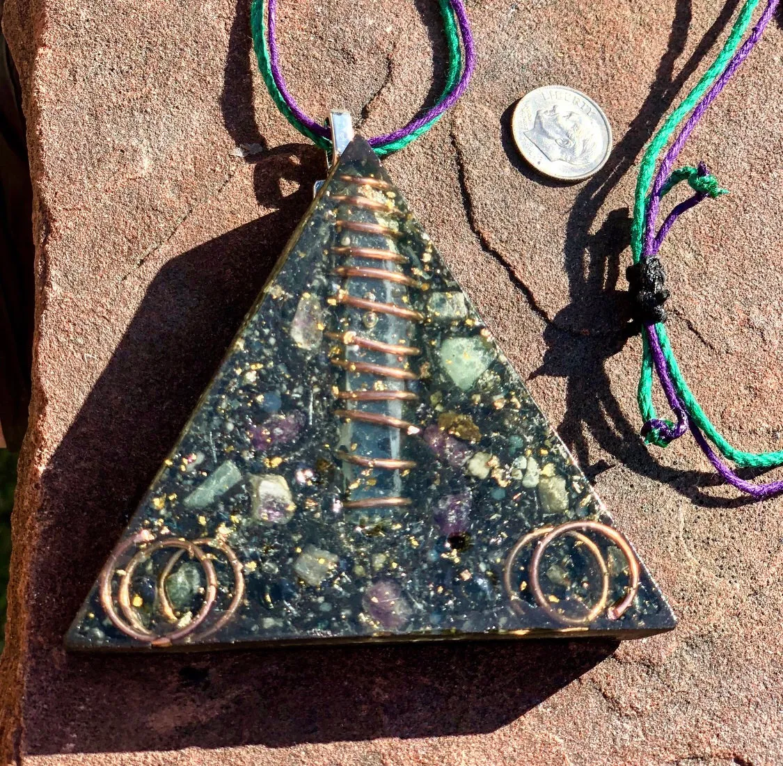 The “Large Equilateral” Orgone Amulet (3.5”x 3.5”, 3.5 oz.)- Max Aura Protection