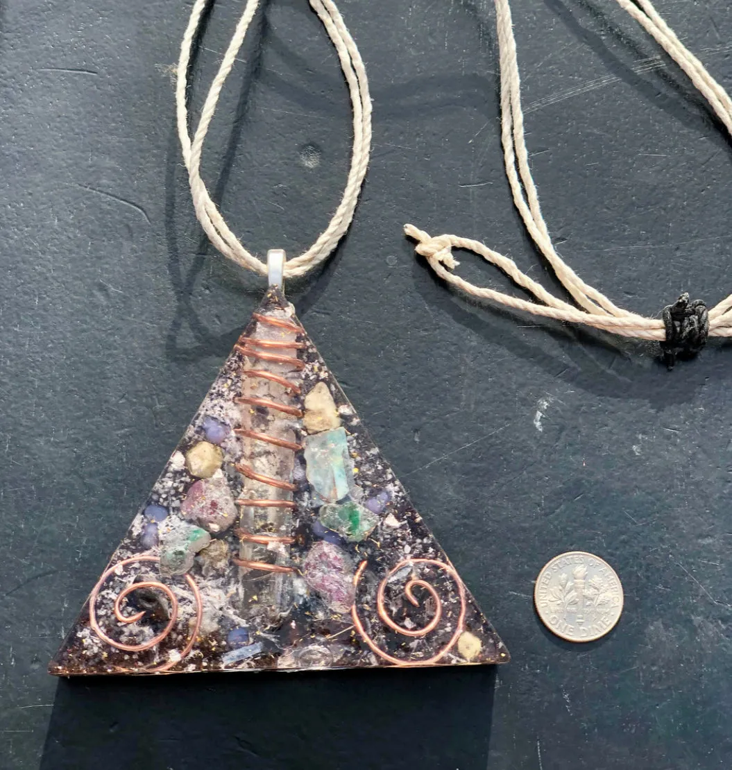 The “Large Equilateral” Orgone Amulet (3.5”x 3.5”, 3.5 oz.)- Max Aura Protection