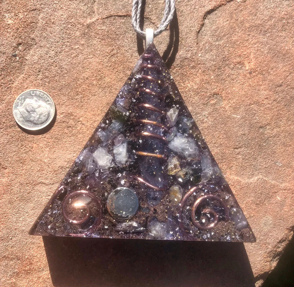 The “Large Equilateral” Orgone Amulet (3.5”x 3.5”, 3.5 oz.)- Max Aura Protection