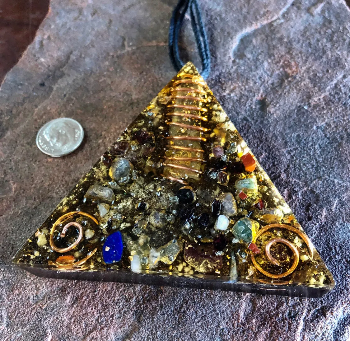 The “Large Equilateral” Orgone Amulet (3.5”x 3.5”, 3.5 oz.)- Max Aura Protection