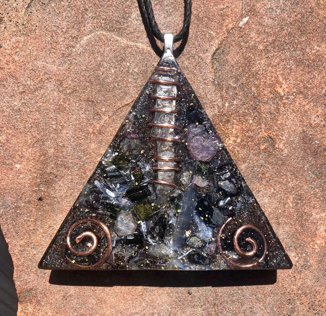 The “Large Equilateral” Orgone Amulet (3.5”x 3.5”, 3.5 oz.)- Max Aura Protection