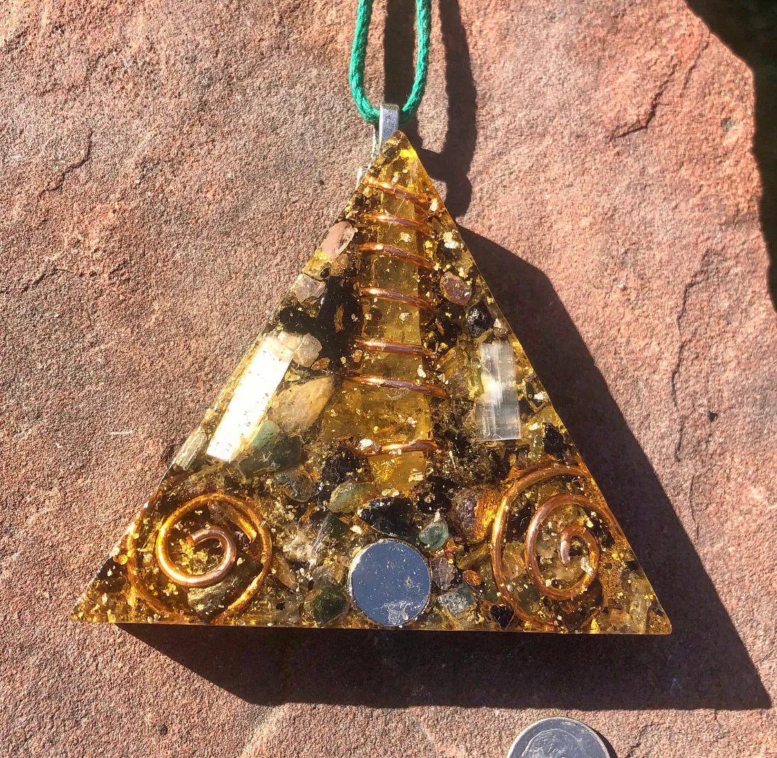 The “Large Equilateral” Orgone Amulet (3.5”x 3.5”, 3.5 oz.)- Max Aura Protection