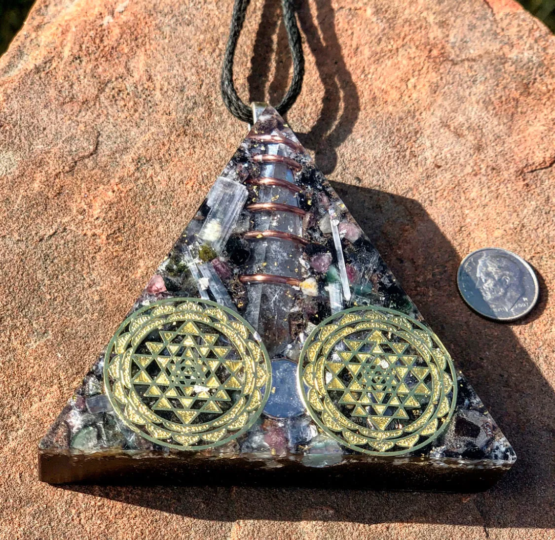 The “Large Equilateral” Orgone Amulet (3.5”x 3.5”, 3.5 oz.)- Max Aura Protection