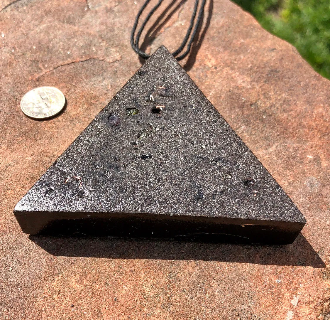 The “Large Equilateral” Orgone Amulet (3.5”x 3.5”, 3.5 oz.)- Max Aura Protection