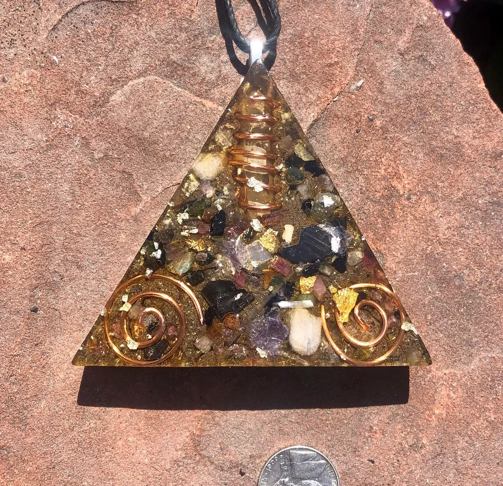 The “Large Equilateral” Orgone Amulet (3.5”x 3.5”, 3.5 oz.)- Max Aura Protection