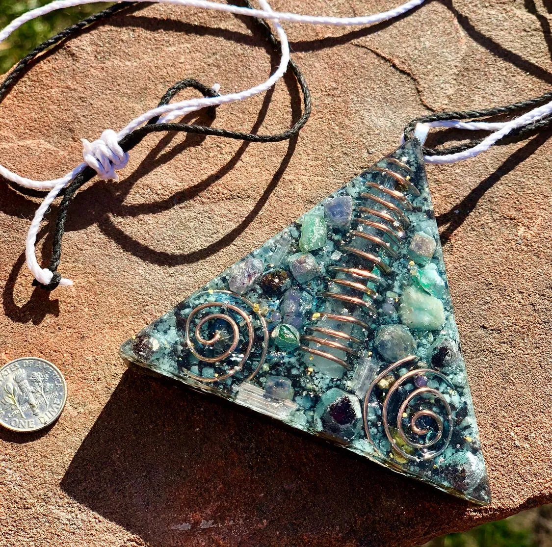 The “Large Equilateral” Orgone Amulet (3.5”x 3.5”, 3.5 oz.)- Max Aura Protection
