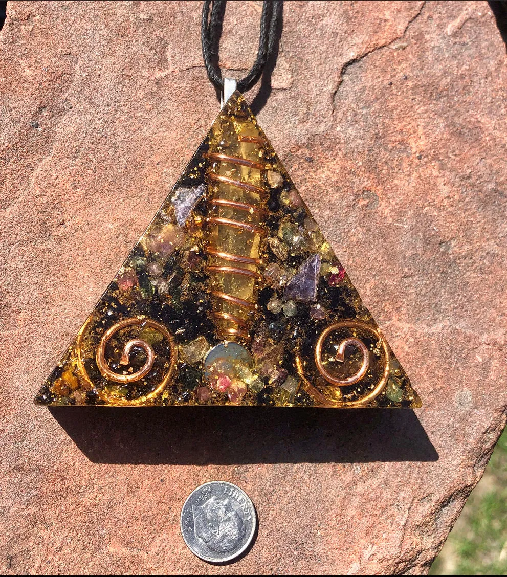 The “Large Equilateral” Orgone Amulet (3.5”x 3.5”, 3.5 oz.)- Max Aura Protection