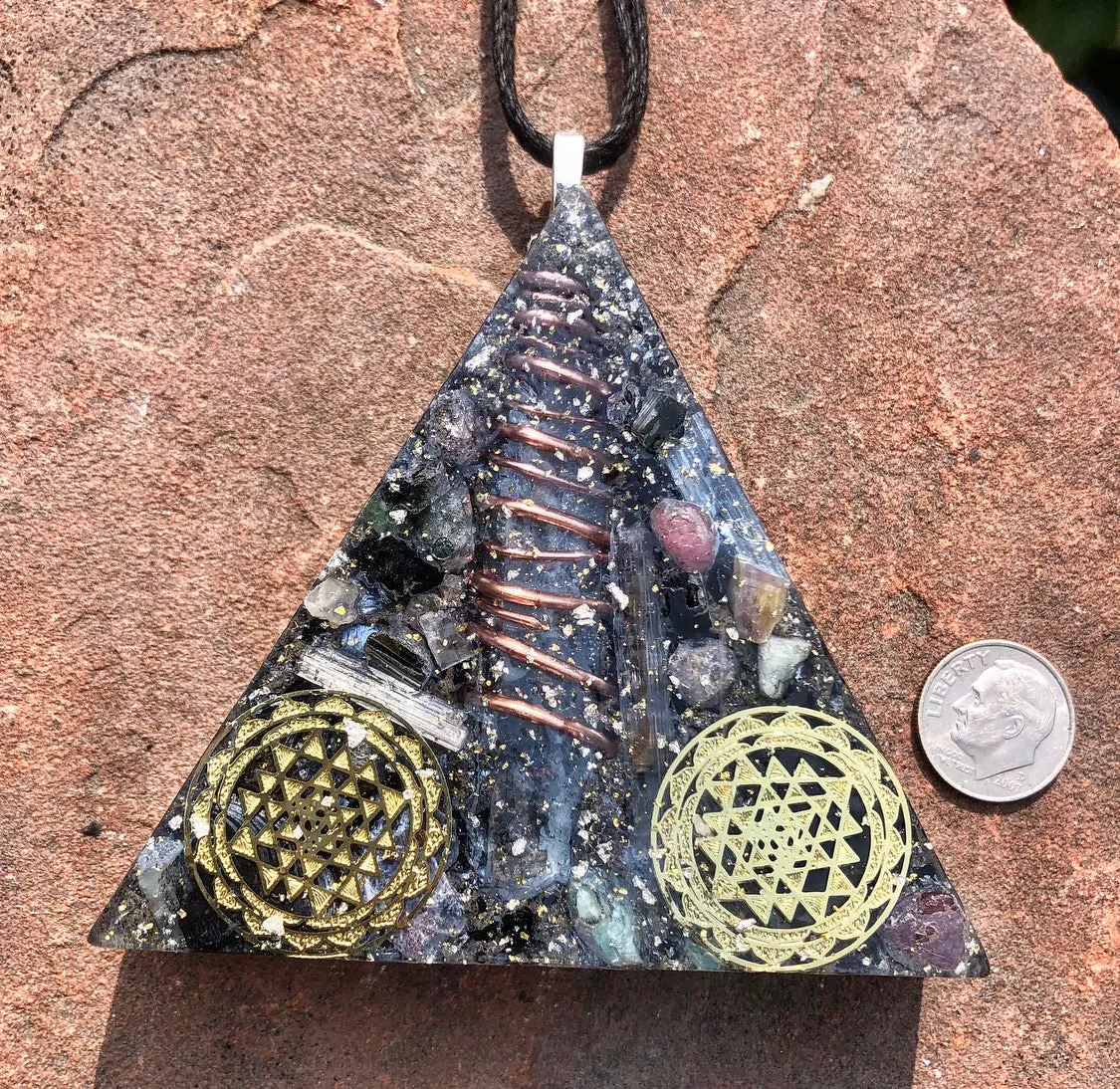 The “Large Equilateral” Orgone Amulet (3.5”x 3.5”, 3.5 oz.)- Max Aura Protection