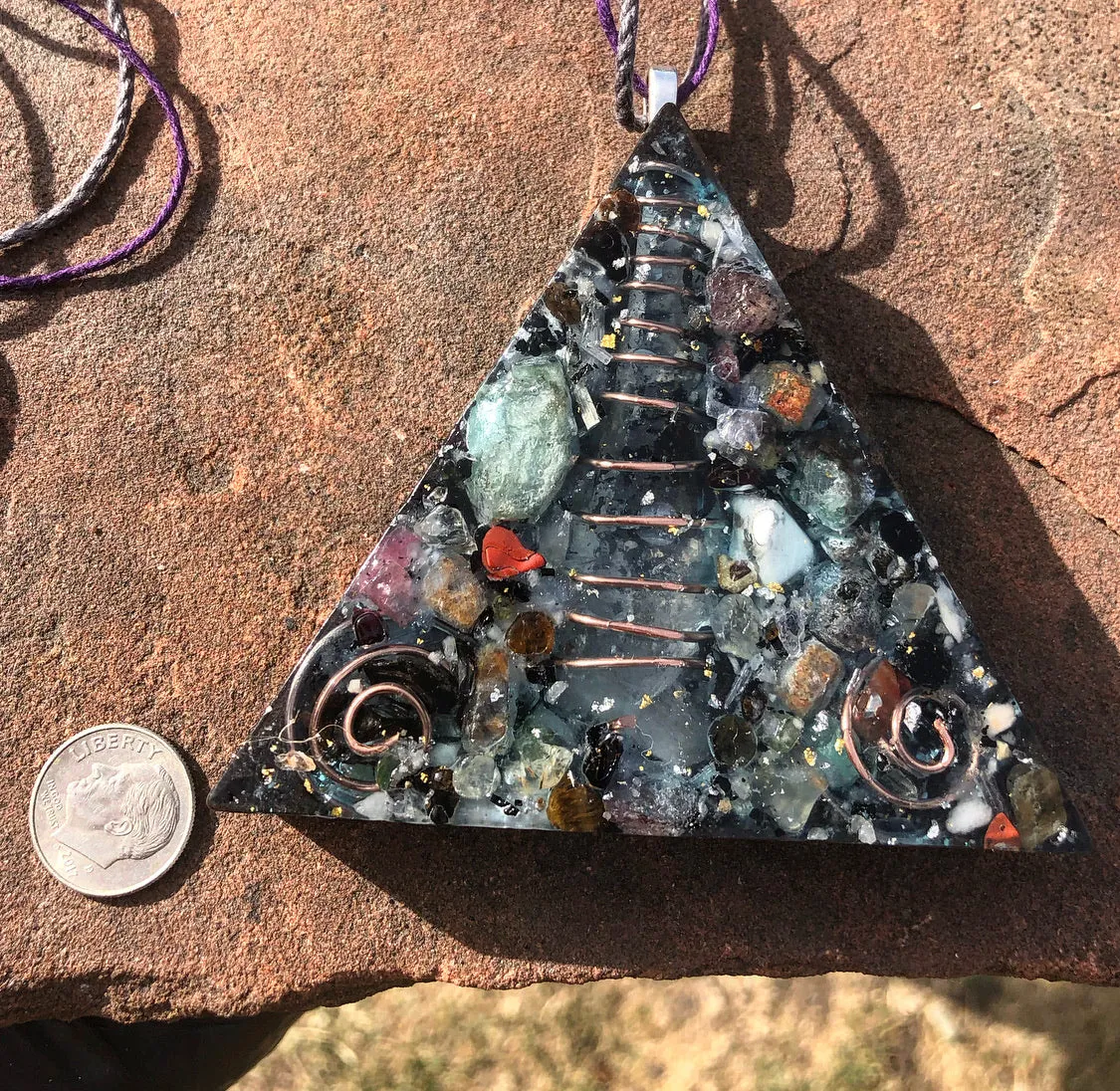 The “Large Equilateral” Orgone Amulet (3.5”x 3.5”, 3.5 oz.)- Max Aura Protection