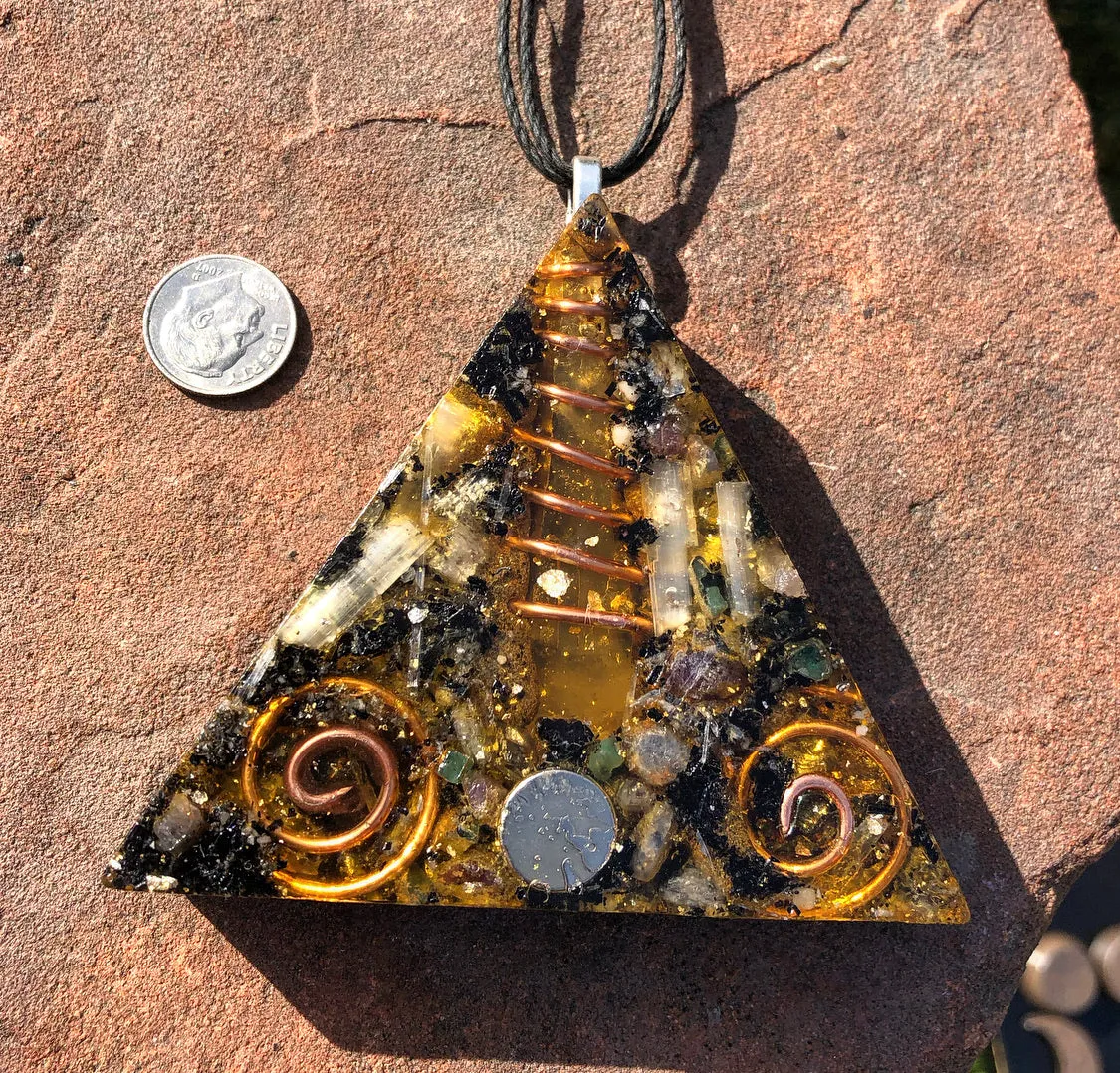 The “Large Equilateral” Orgone Amulet (3.5”x 3.5”, 3.5 oz.)- Max Aura Protection