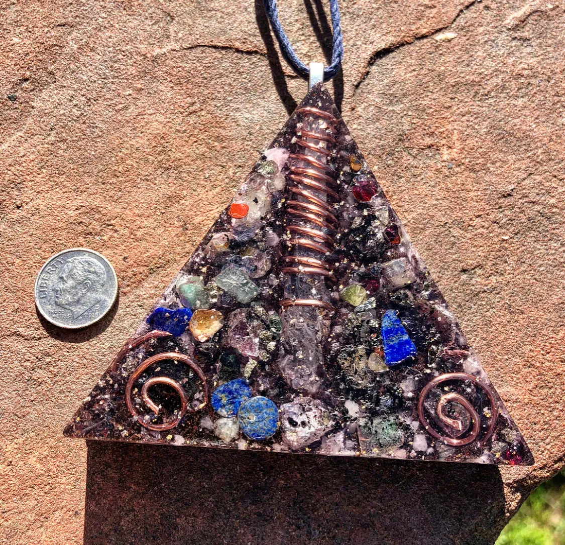 The “Large Equilateral” Orgone Amulet (3.5”x 3.5”, 3.5 oz.)- Max Aura Protection