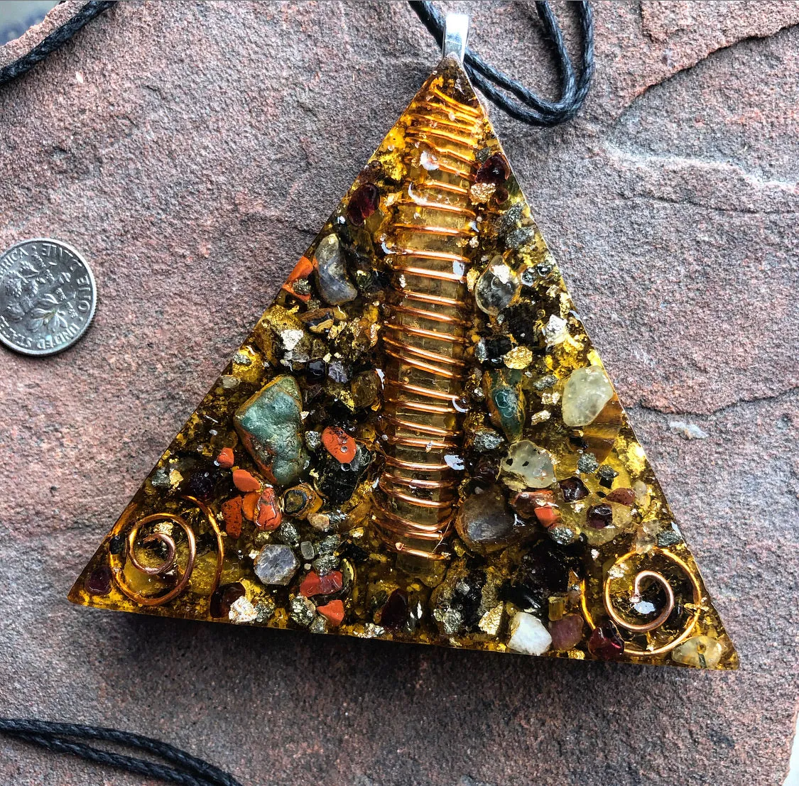 The “Large Equilateral” Orgone Amulet (3.5”x 3.5”, 3.5 oz.)- Max Aura Protection