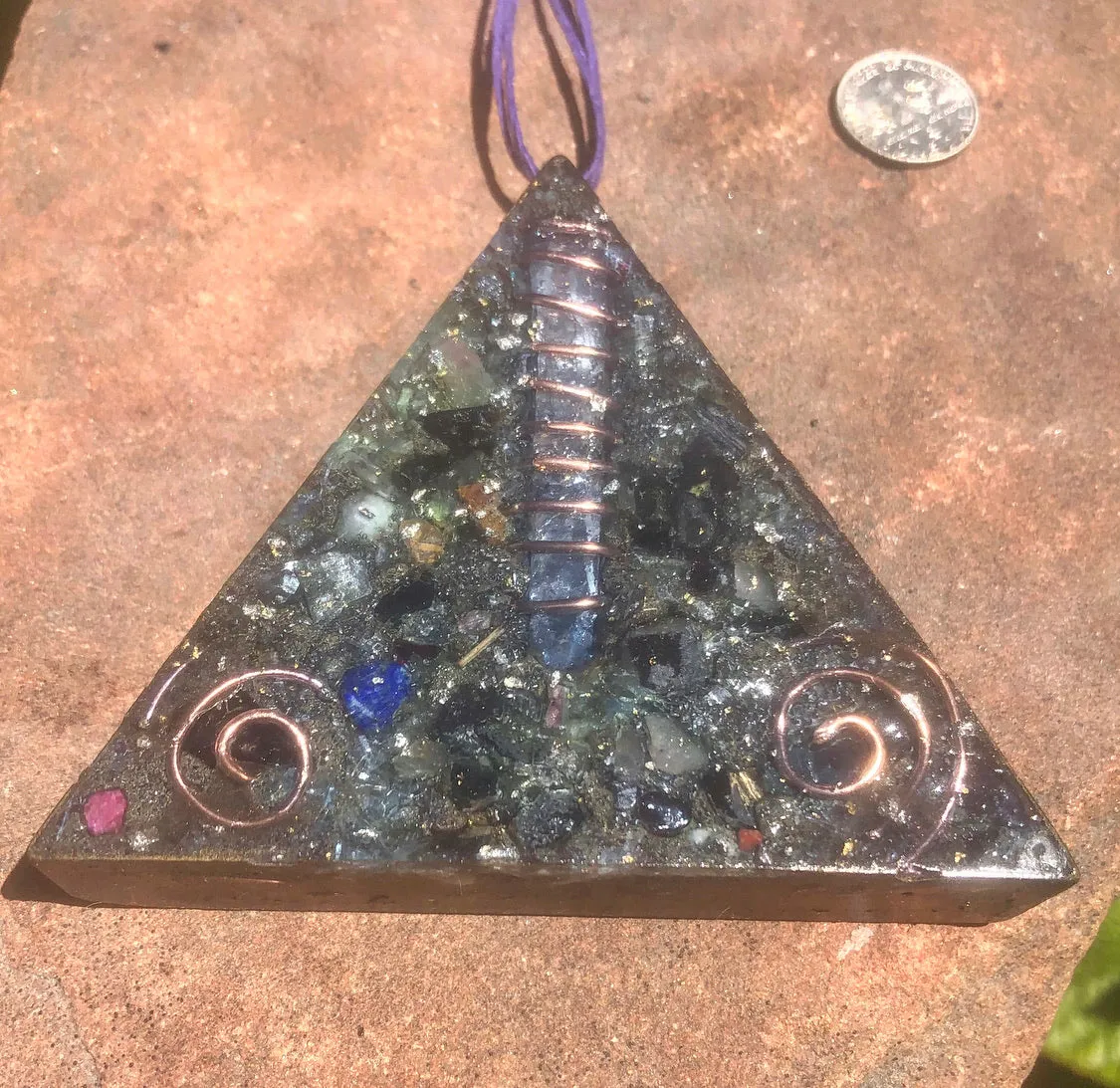 The “Large Equilateral” Orgone Amulet (3.5”x 3.5”, 3.5 oz.)- Max Aura Protection