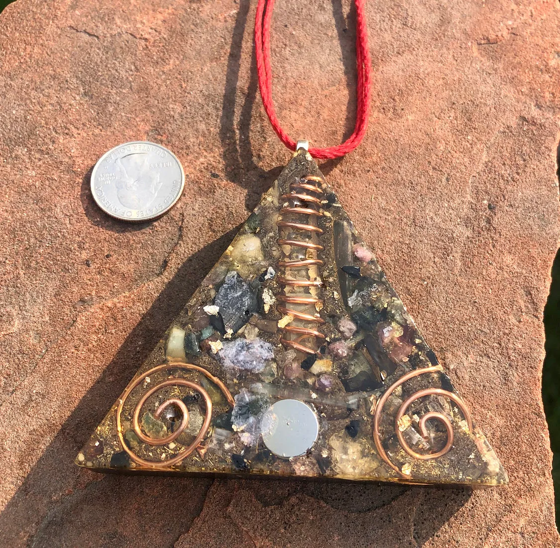 The “Large Equilateral” Orgone Amulet (3.5”x 3.5”, 3.5 oz.)- Max Aura Protection