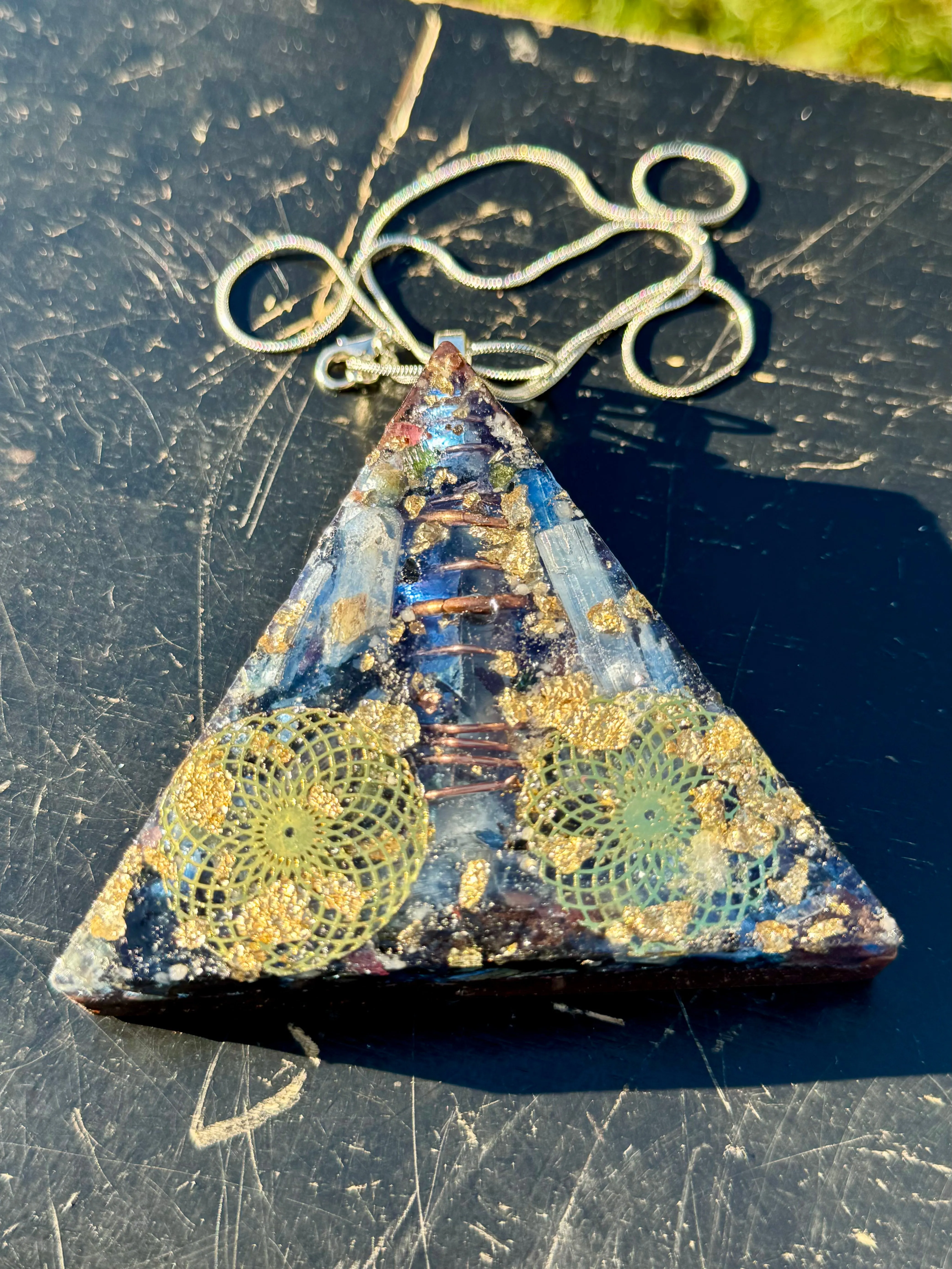 The “Large Equilateral” Orgone Amulet (3.5”x 3.5”, 3.5 oz.)- Max Aura Protection
