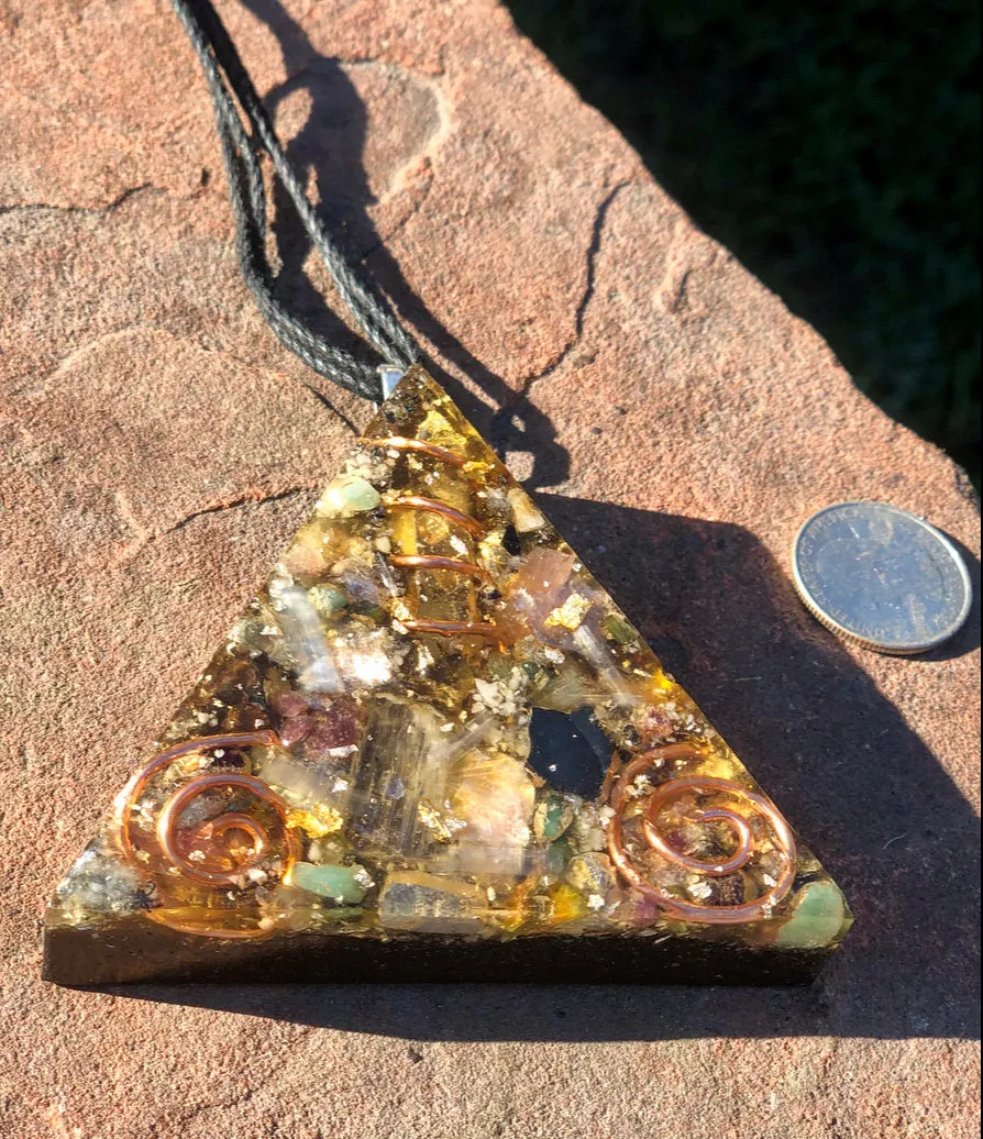 The “Large Equilateral” Orgone Amulet (3.5”x 3.5”, 3.5 oz.)- Max Aura Protection